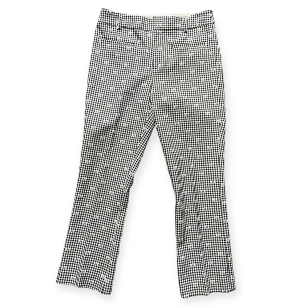 Anthropologie Black and White Checkered Flare Pants